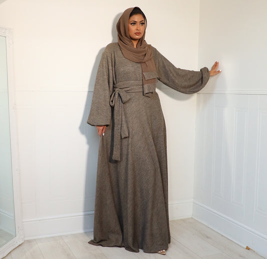 Amal Abaya knit Jersey : Taupe Grey