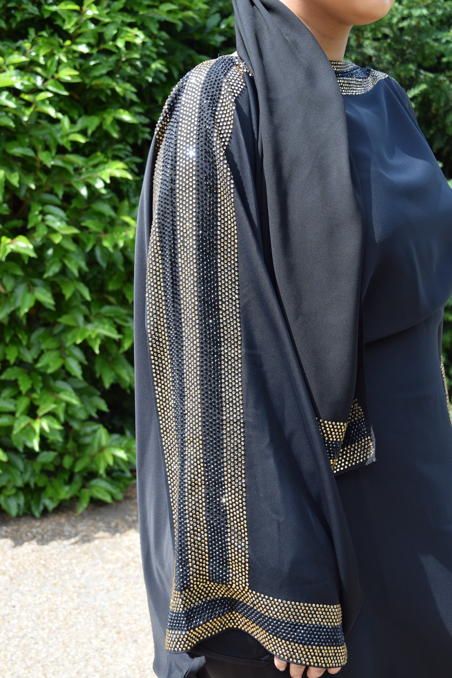 Nihal Modest Batwing Abaya in embellished Black