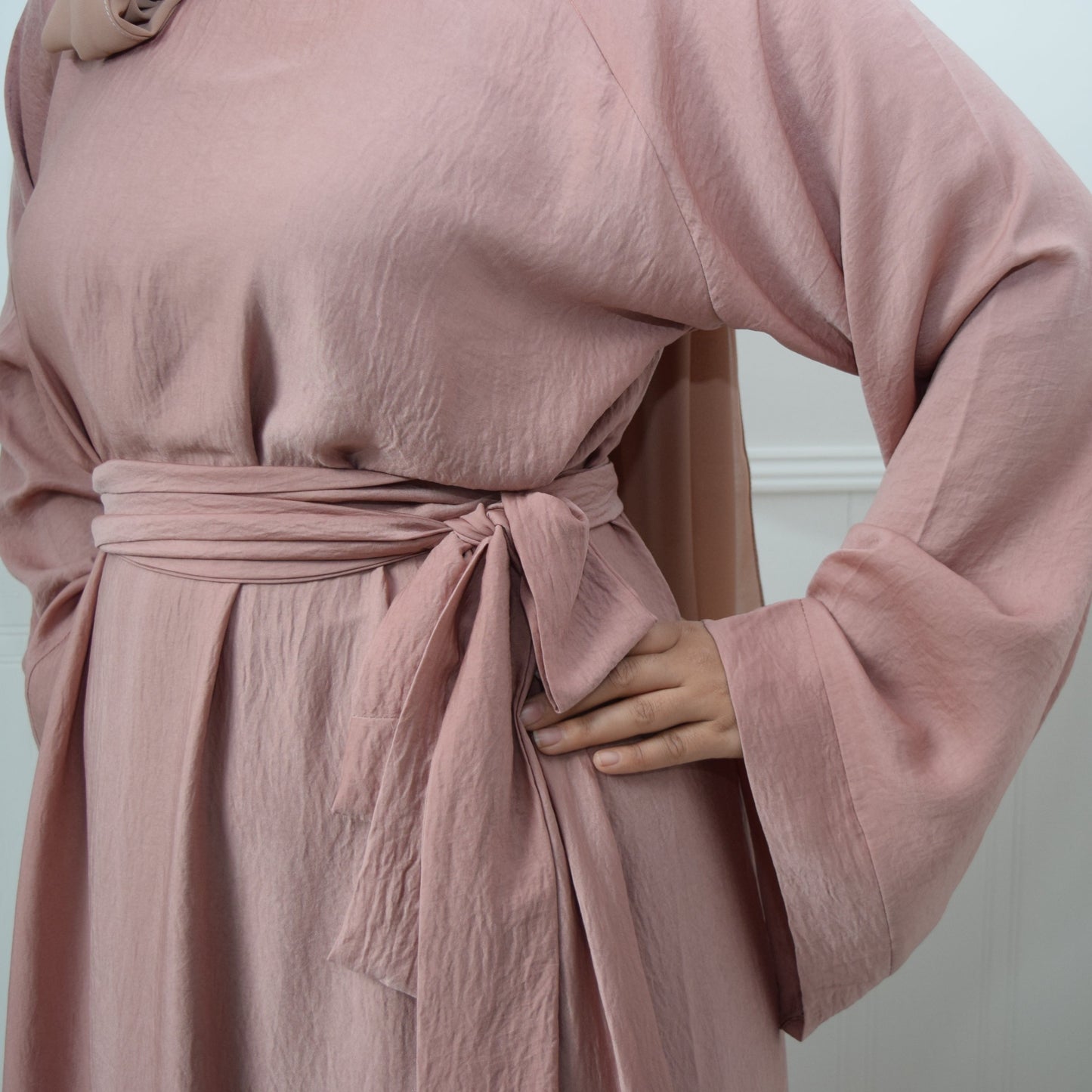 Djamila Abaya Kimono Sleeve: Nude Pink