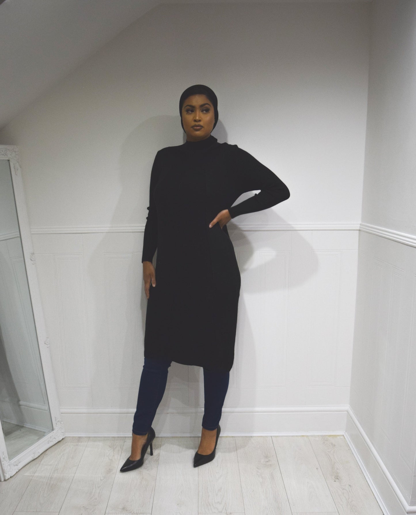 Diamond Aline Knit dress Black