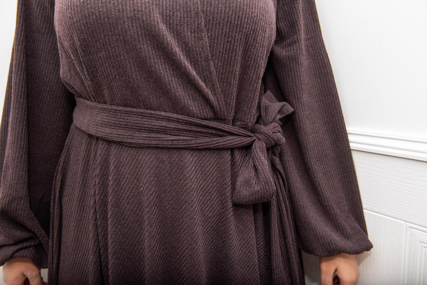 Amal Abaya knit Jersey : Dark Brown