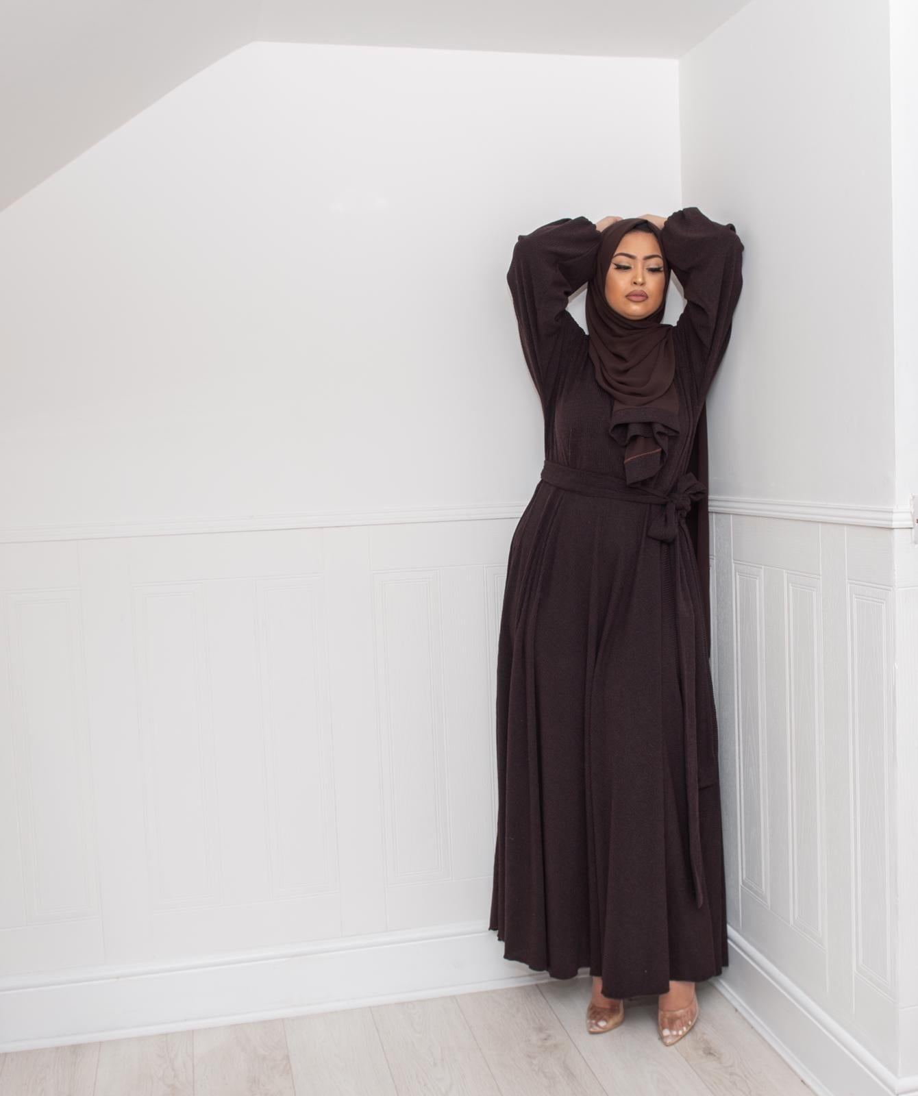 Amal Abaya knit Jersey : Dark Brown