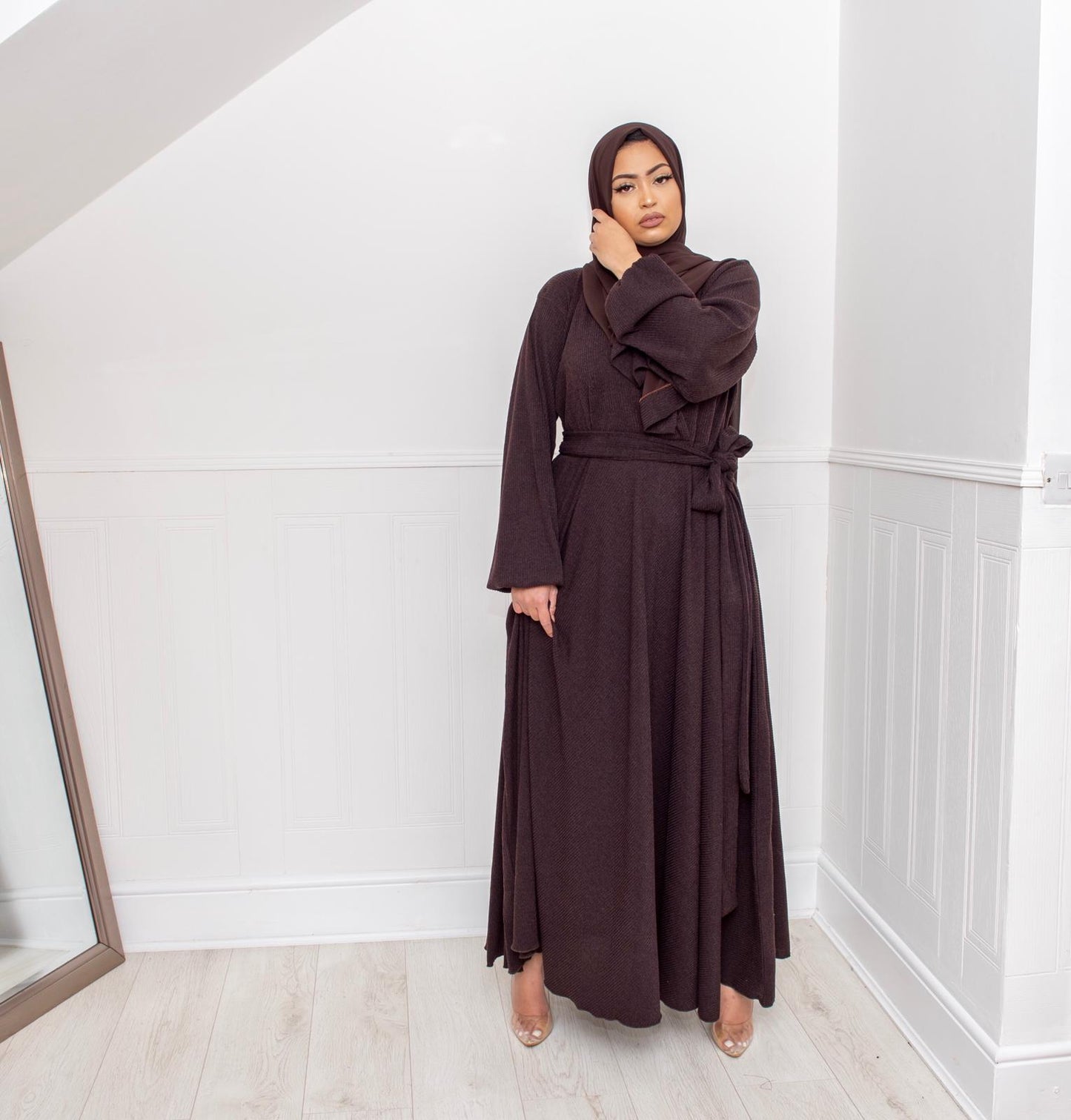 Amal Abaya knit Jersey : Dark Brown