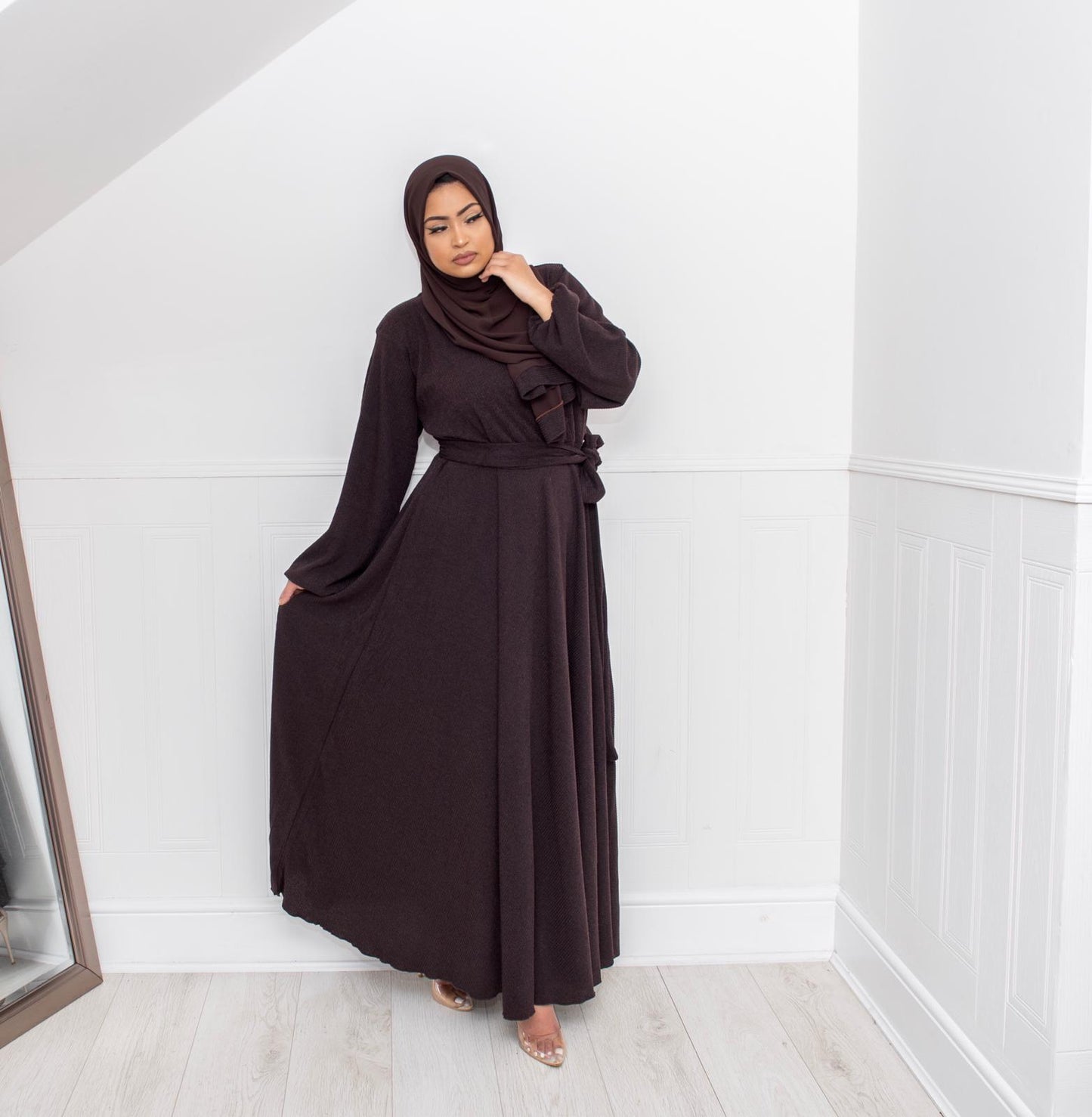 Amal Abaya knit Jersey : Dark Brown