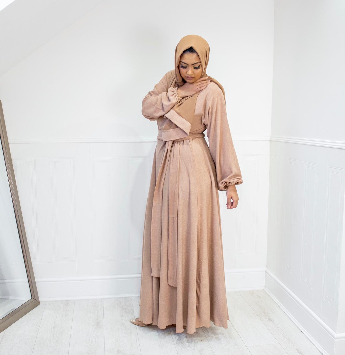 Amal Abaya knit Jersey : Biscuit Beige