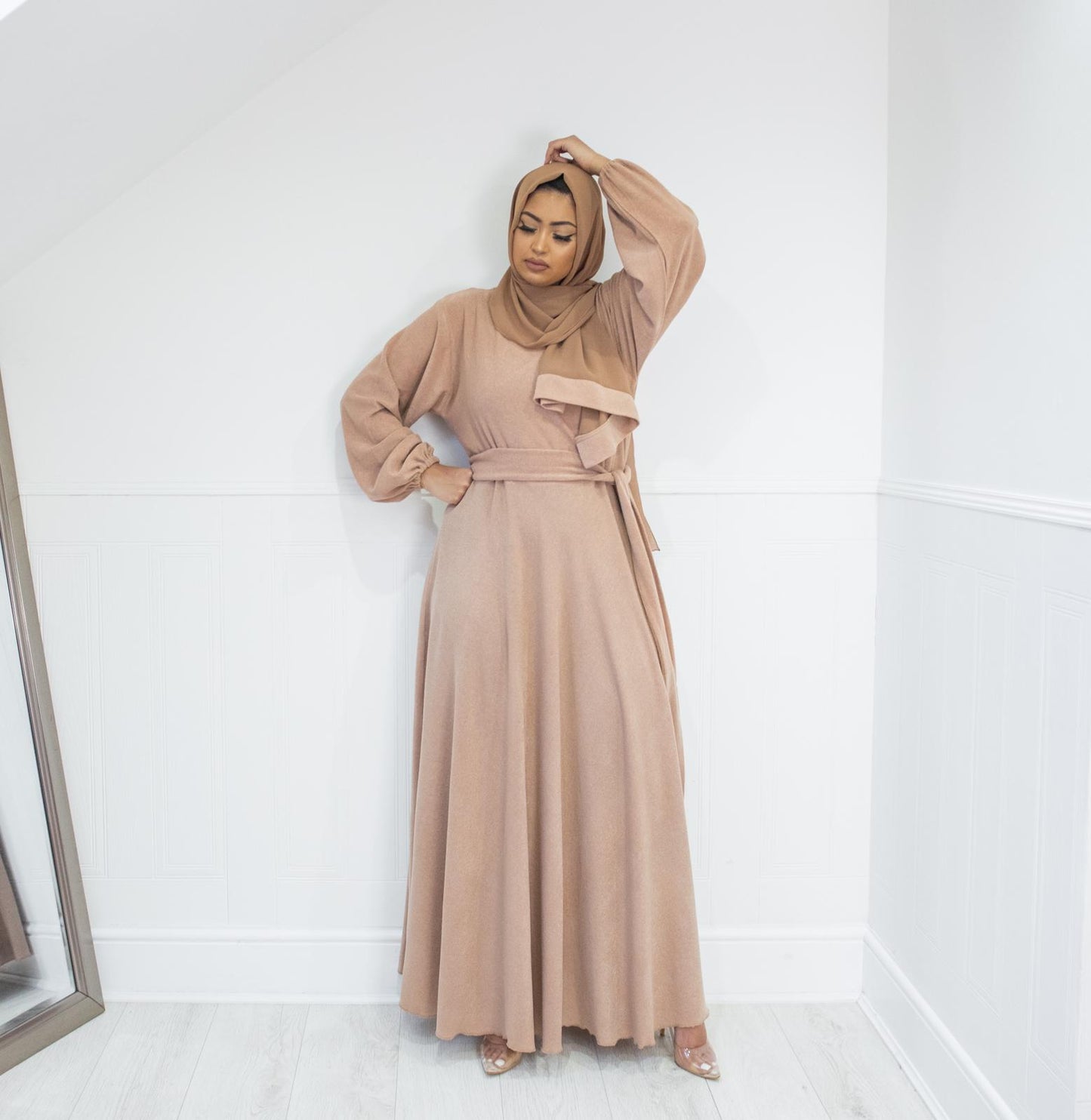 Amal Abaya knit Jersey : Biscuit Beige