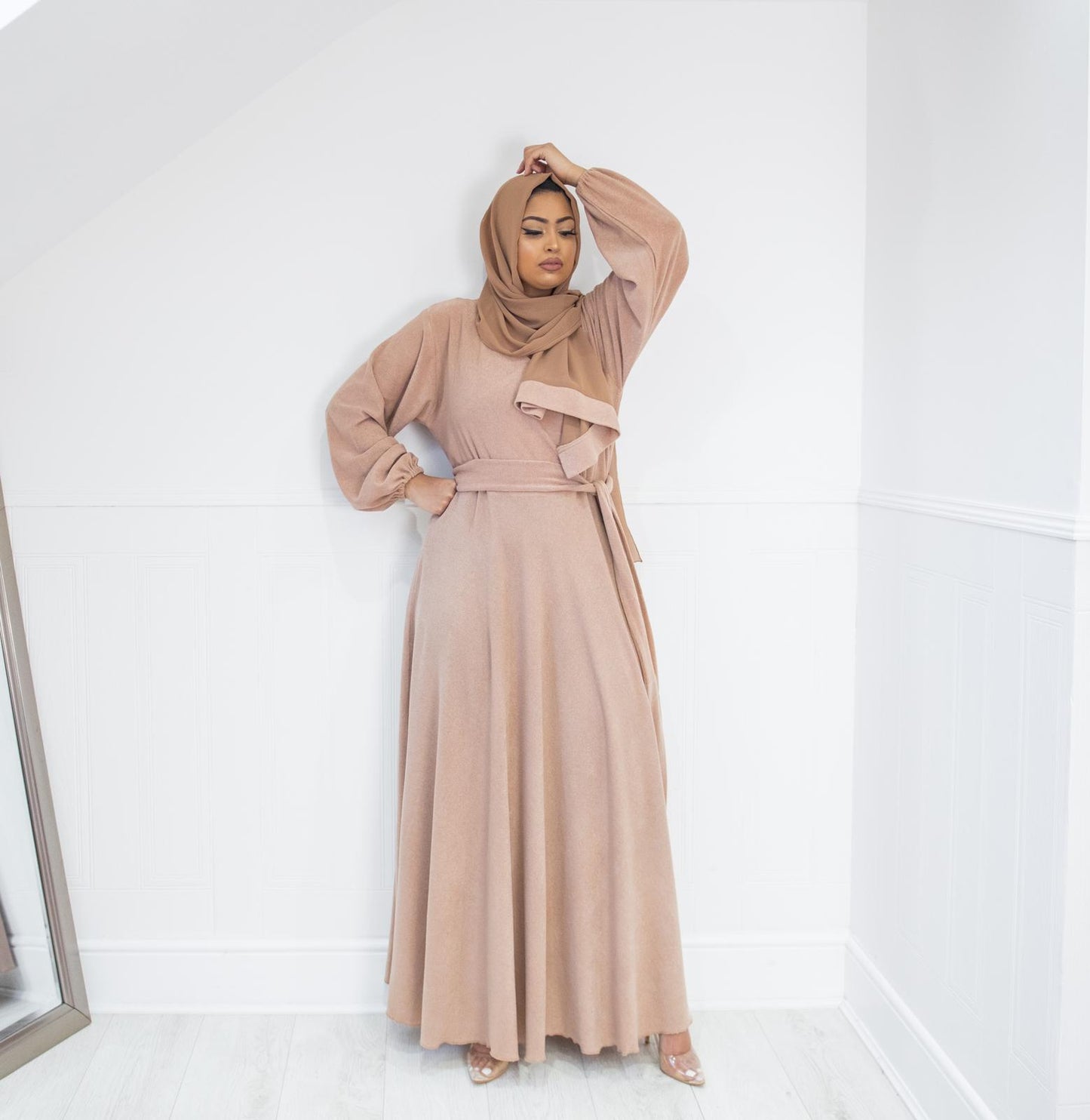 Amal Abaya knit Jersey : Biscuit Beige