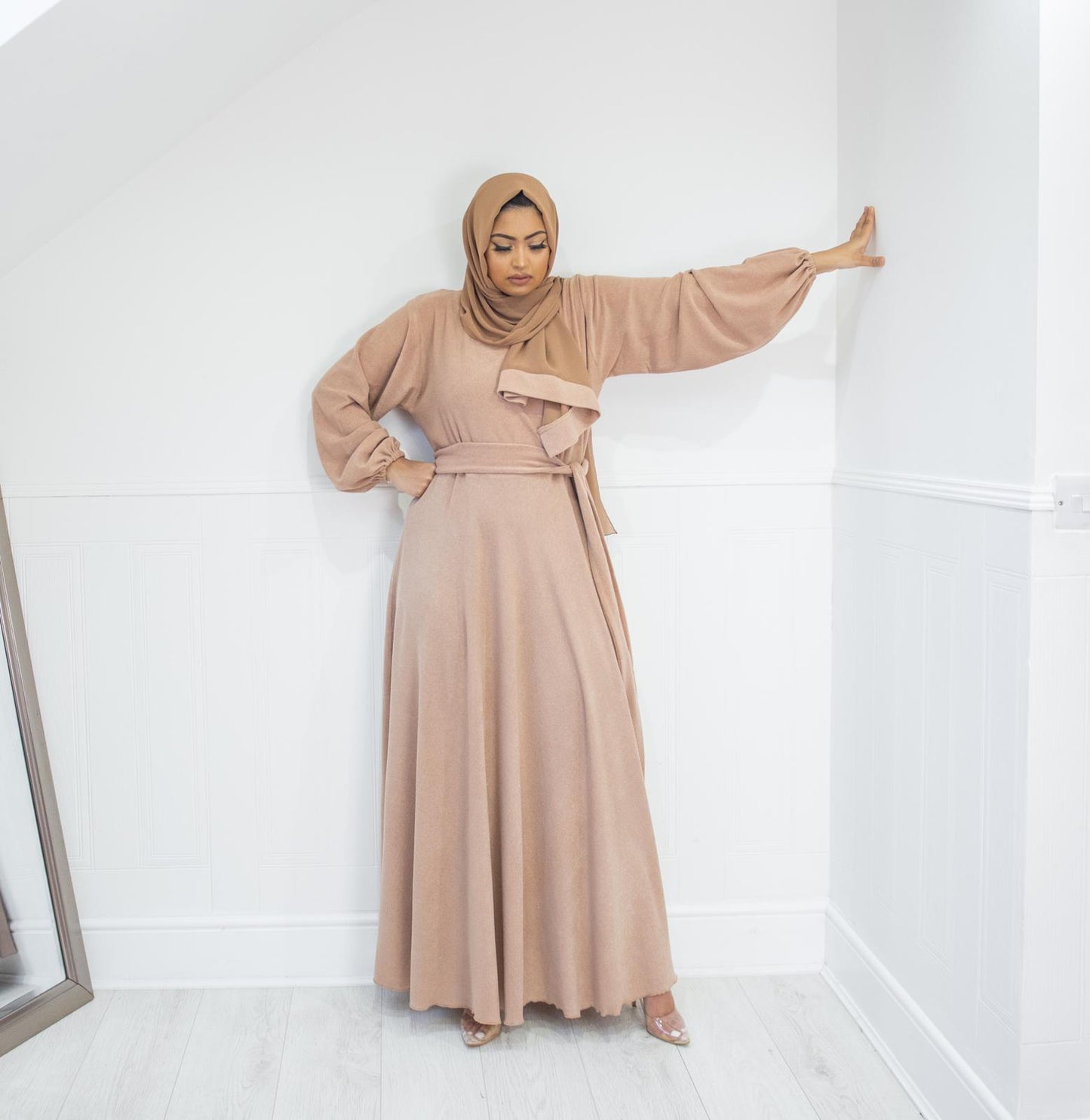 Amal Abaya knit Jersey : Biscuit Beige