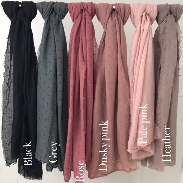 Hijab Textured jacquard cotton - Over 10 shades