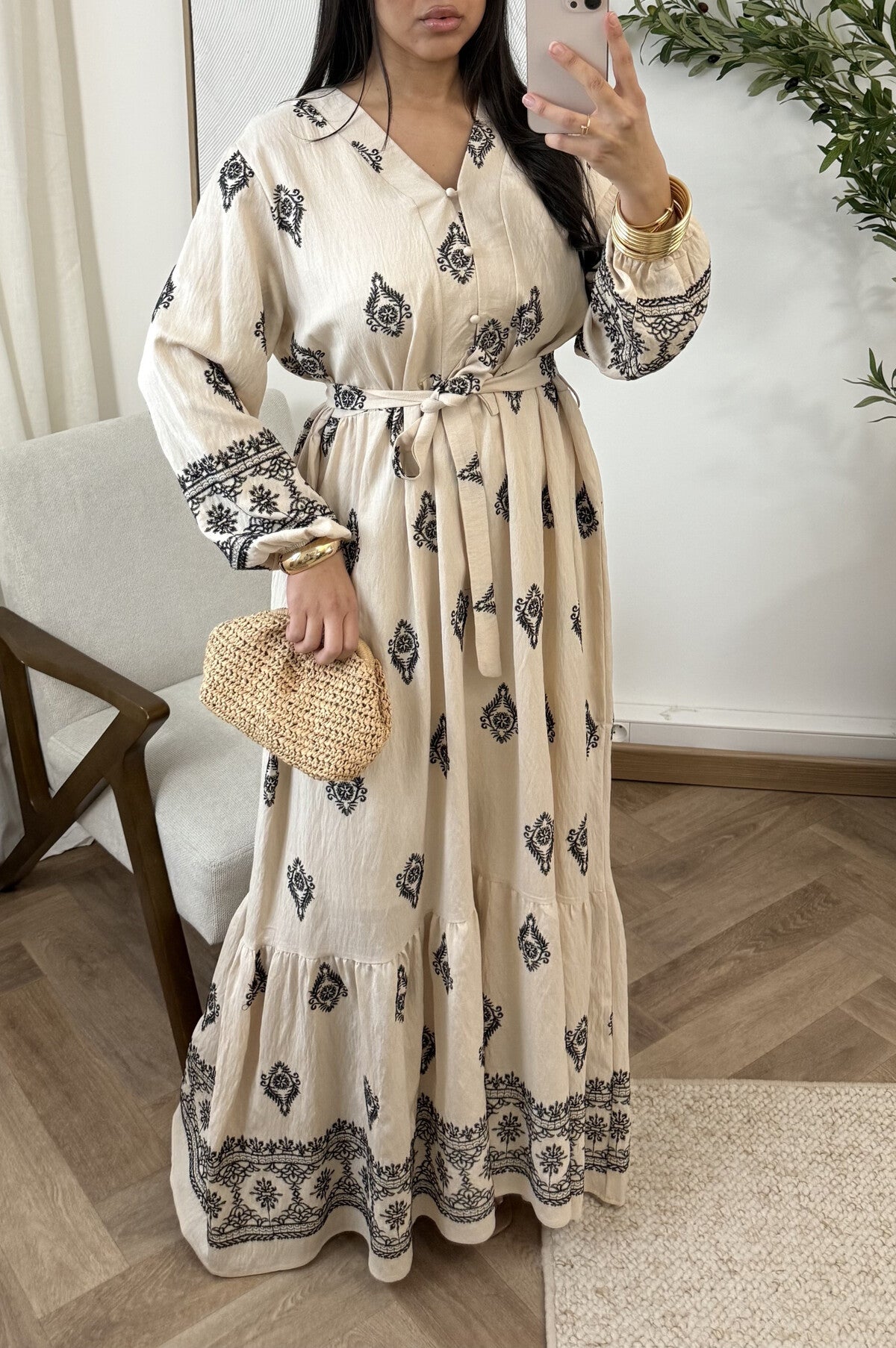 Embroidered Maxi dresses in 4 shades