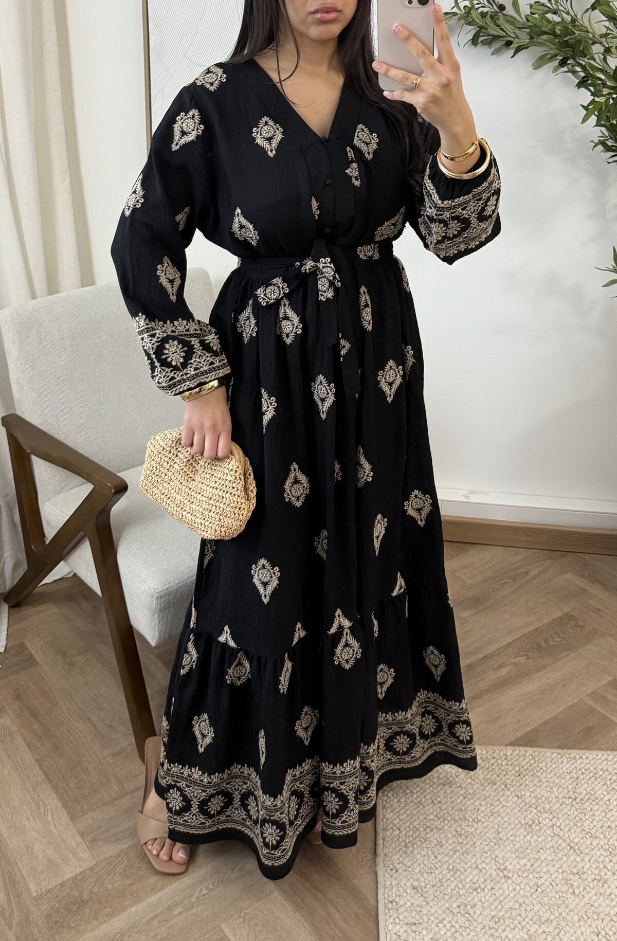 Embroidered Maxi dresses in 4 shades