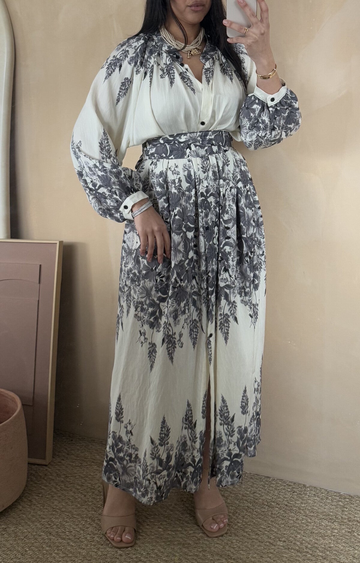 Modest Maxi shirt dress in 4 summer floral shades