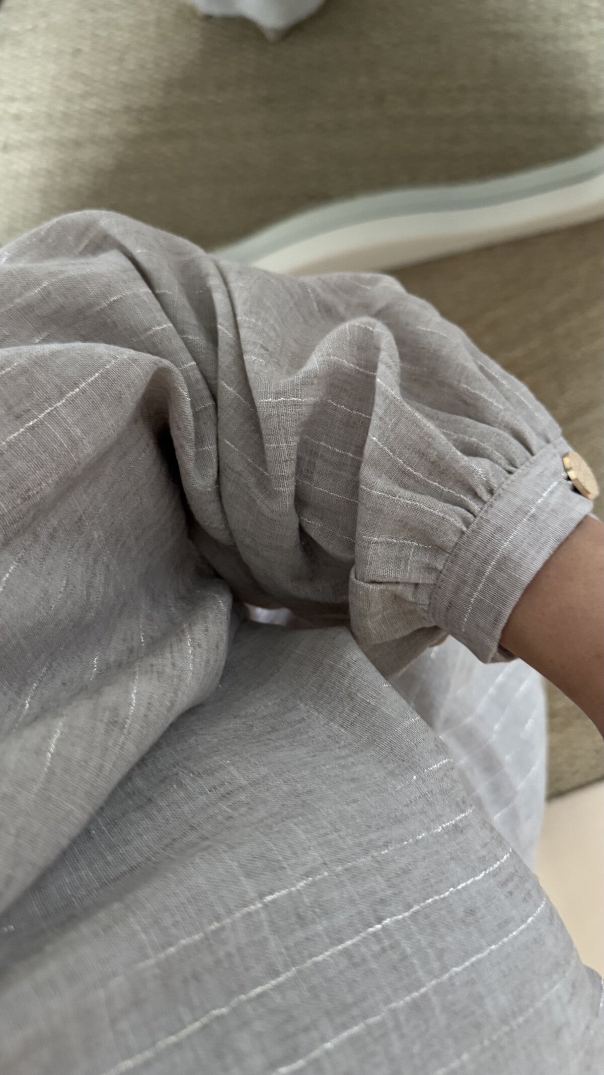 Modest Maxi shirt dress in a pin stripe linen blend- 4 shades