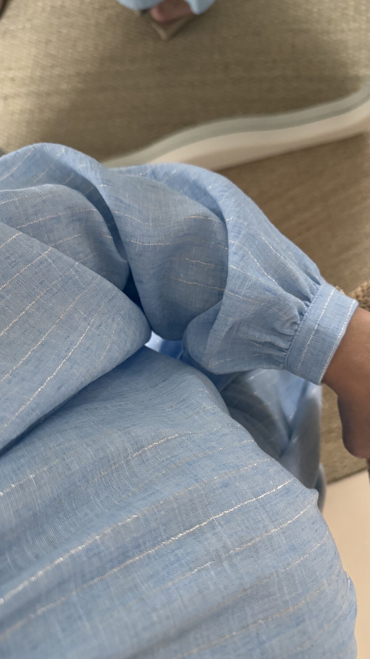 Modest Maxi shirt dress in a pin stripe linen blend- 4 shades
