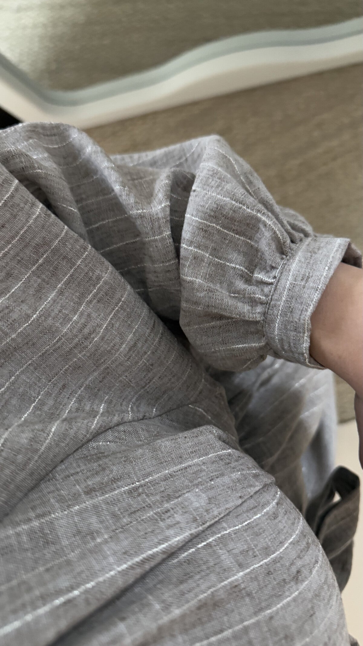Modest Maxi shirt dress in a pin stripe linen blend- 4 shades