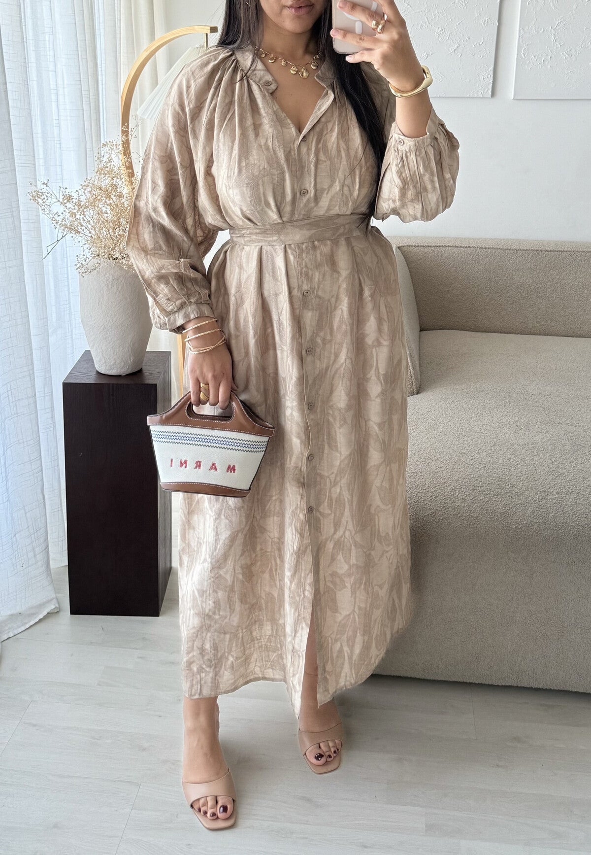 Modest Maxi shirt dress in a jacquard floral self print - 4 shades