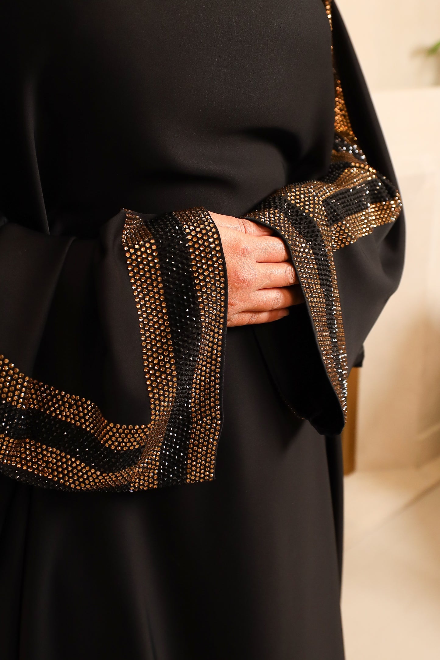 Nihal Modest Batwing Abaya in embellished Black