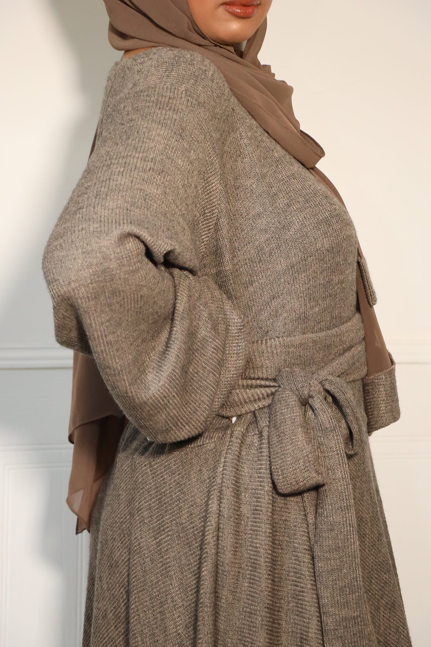 Amal Abaya knit Jersey : Taupe Grey