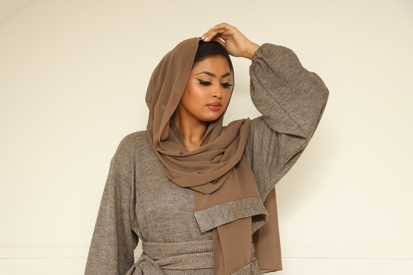 Amal Abaya knit Jersey : Taupe Grey