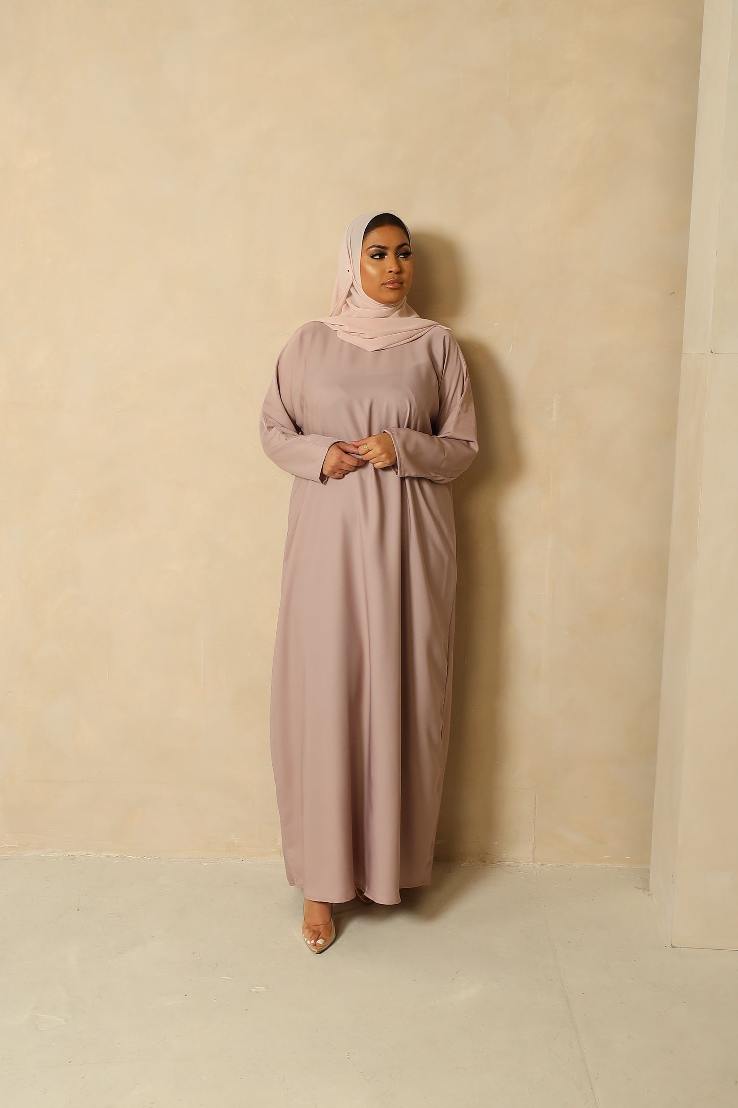 Zoya Stone embellished Organza Silk Farasha Open Jacket with Inner Abaya Duck egg Blue (Copy)
