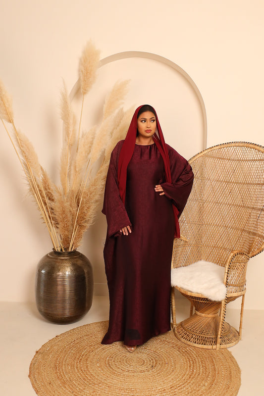 Ines Farasha Abaya in Jacquard Plum