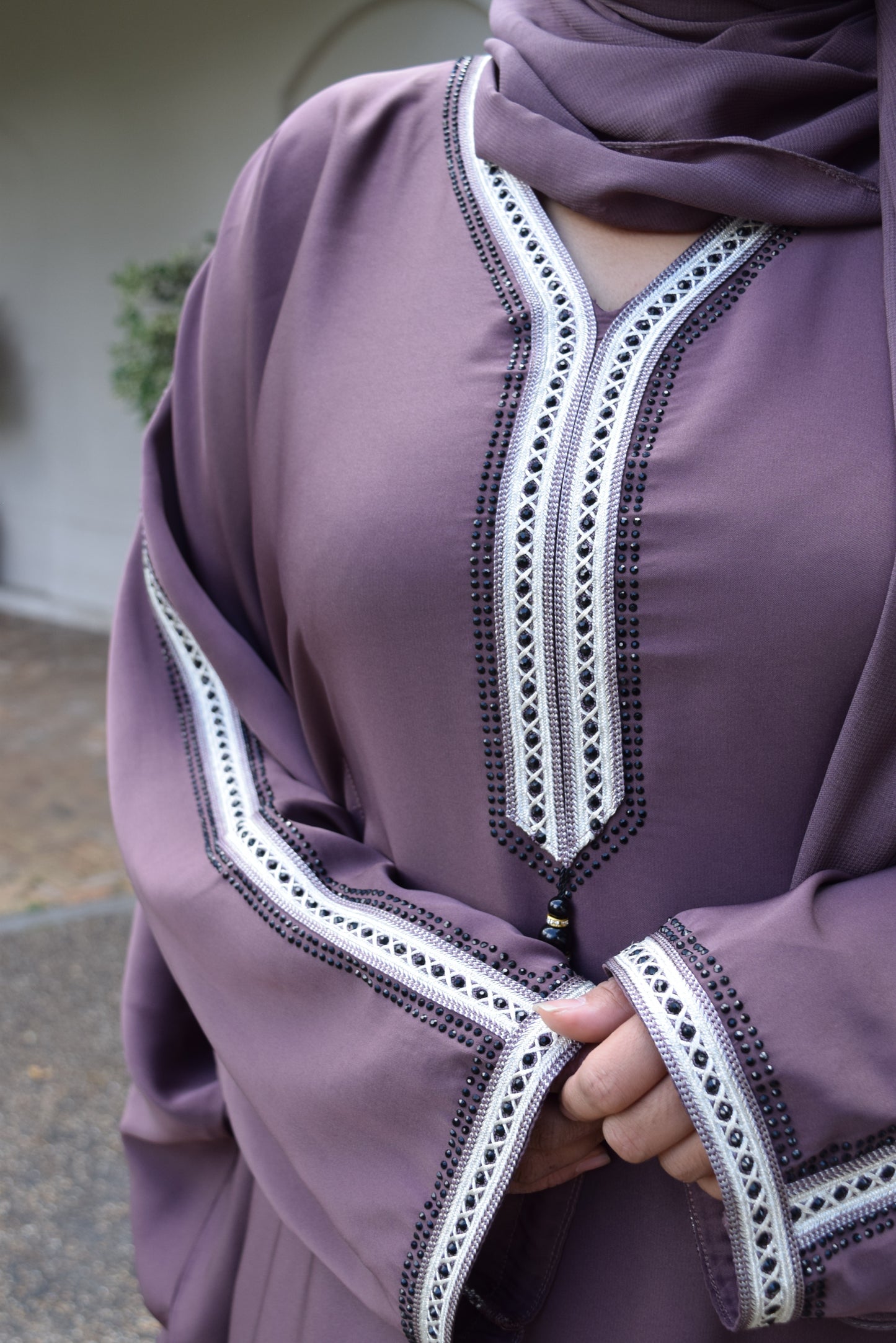 Hayat Modest Batwing Abaya in Heather Plum