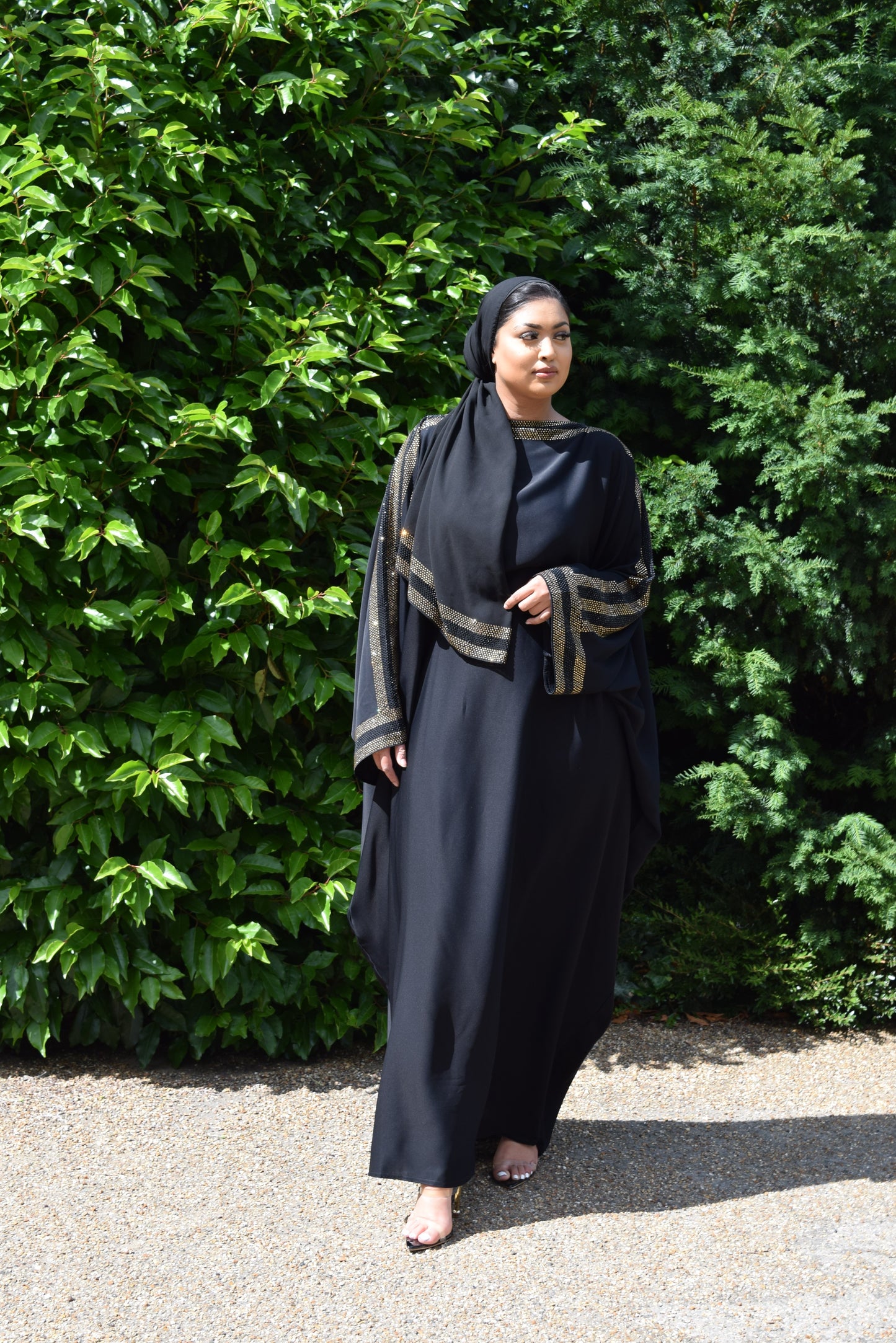 Nihal Modest Batwing Abaya in embellished Black