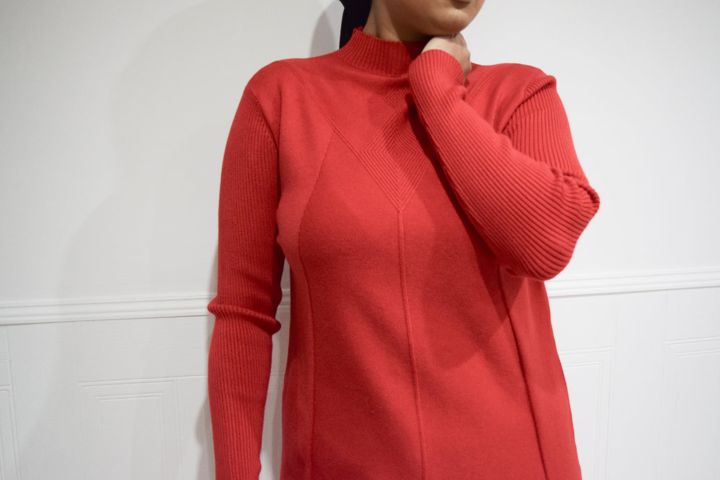 Diamond Aline Knit dress Red