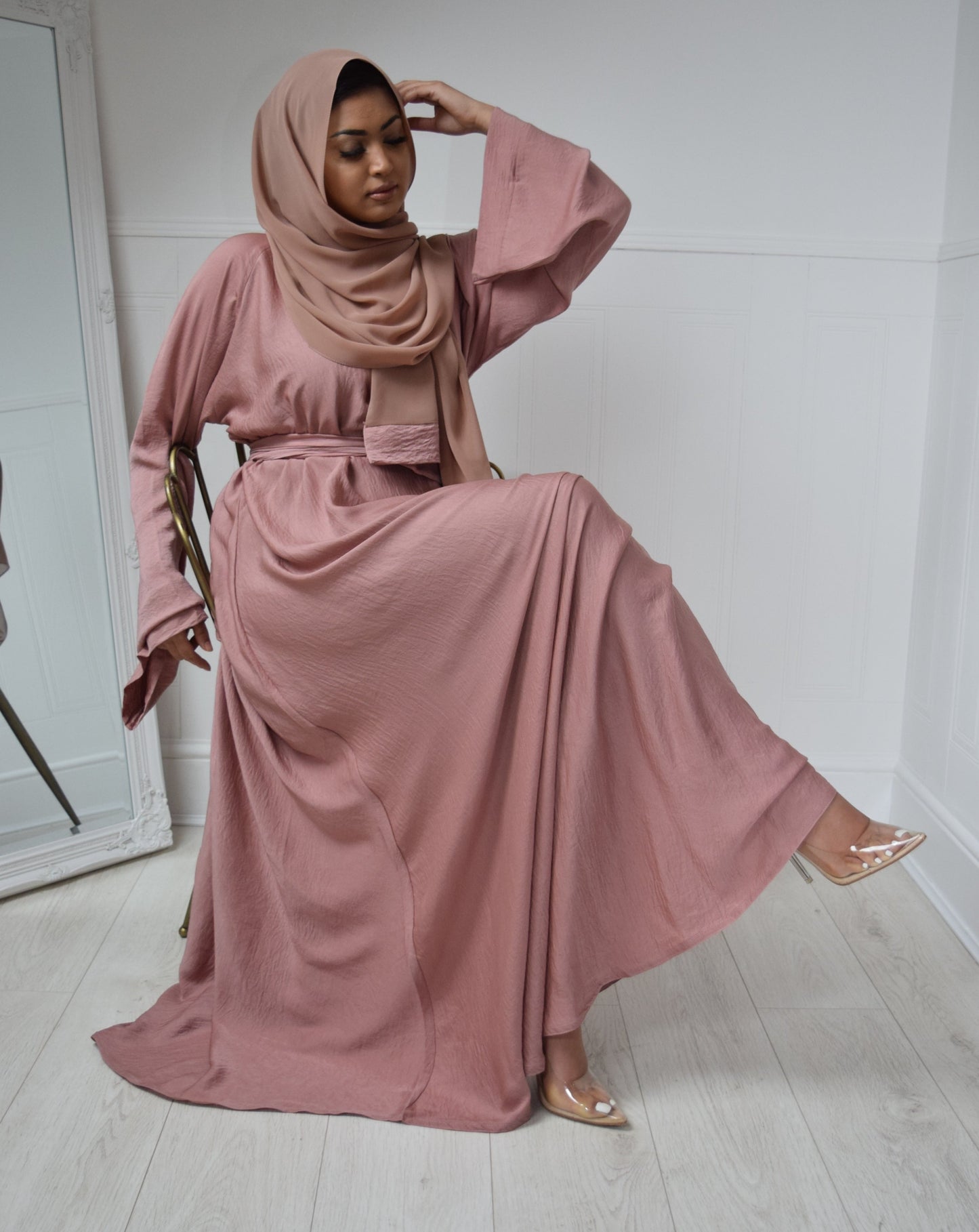 Djamila Abaya Kimono Sleeve: Nude Pink