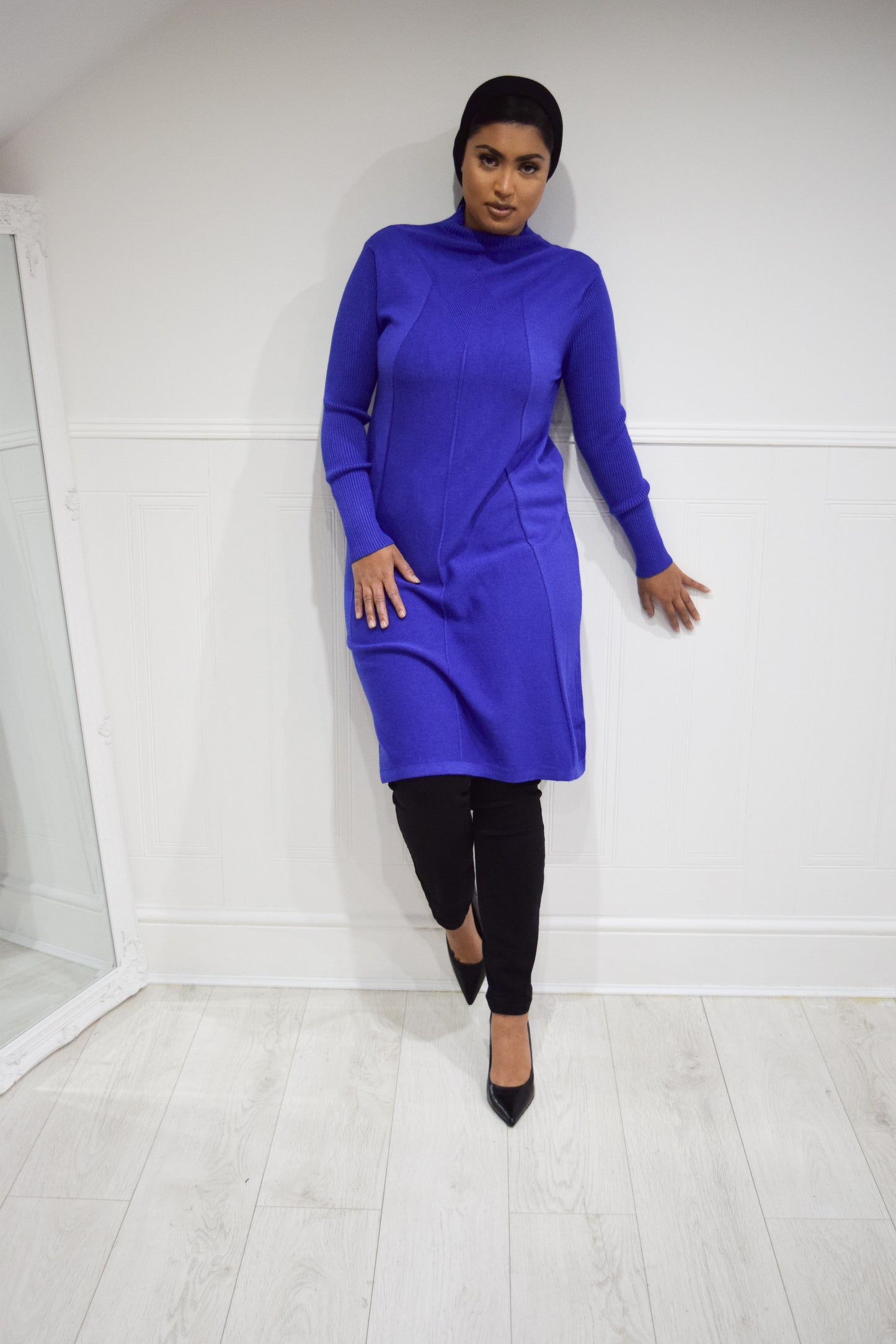 Diamond Aline Knit dress Royal Blue