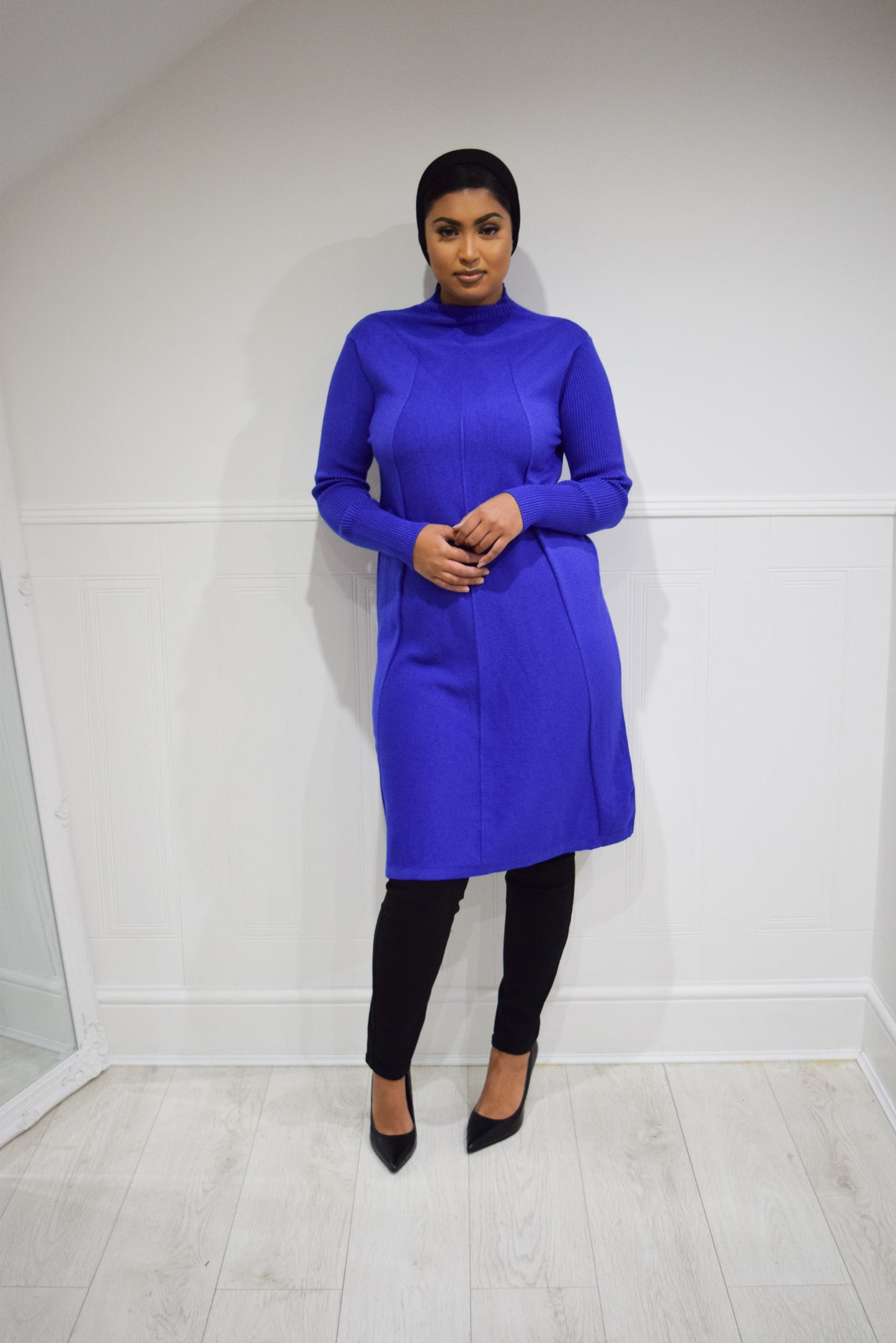 Diamond Aline Knit dress Royal Blue