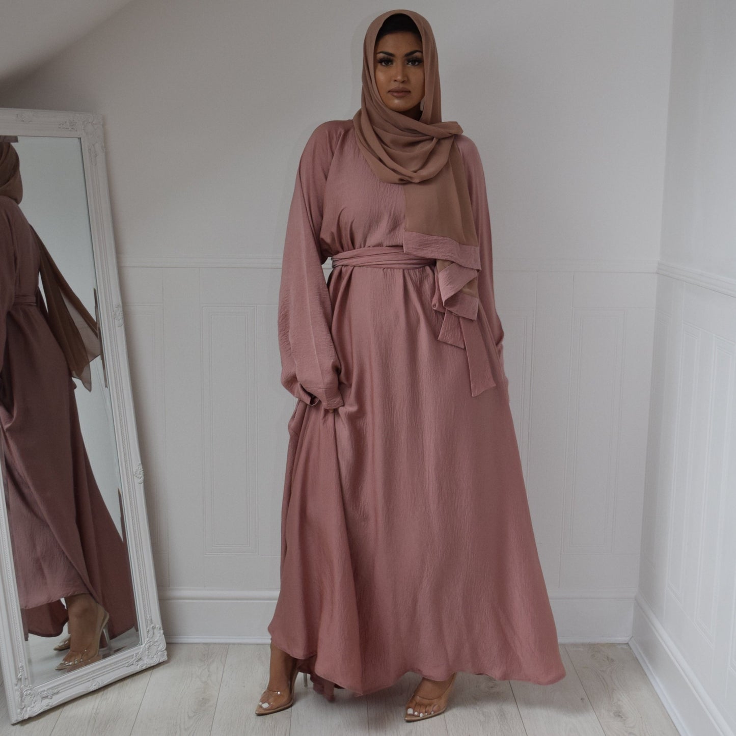 Djamila Abaya Kimono Sleeve: Nude Pink