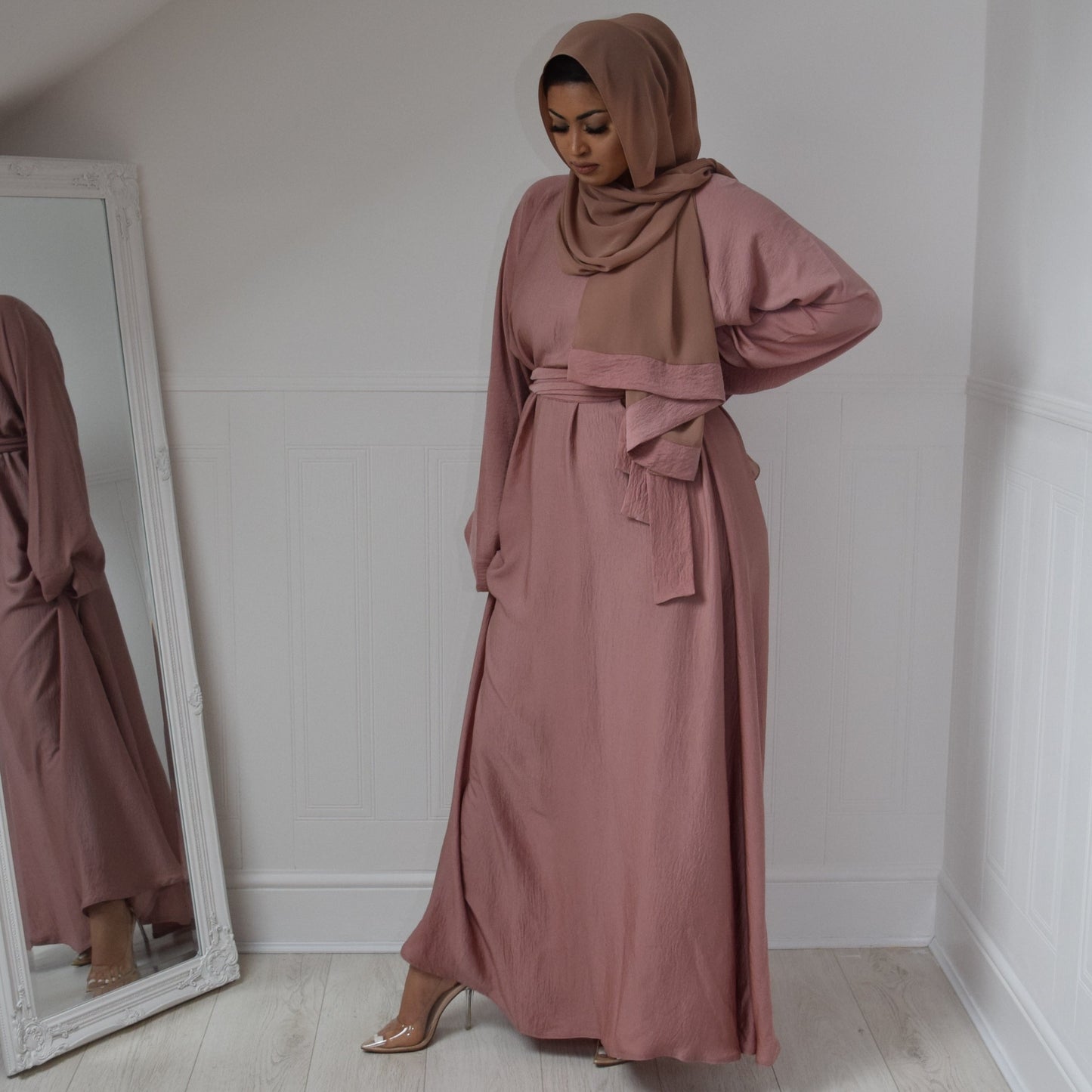 Djamila Abaya Kimono Sleeve: Nude Pink