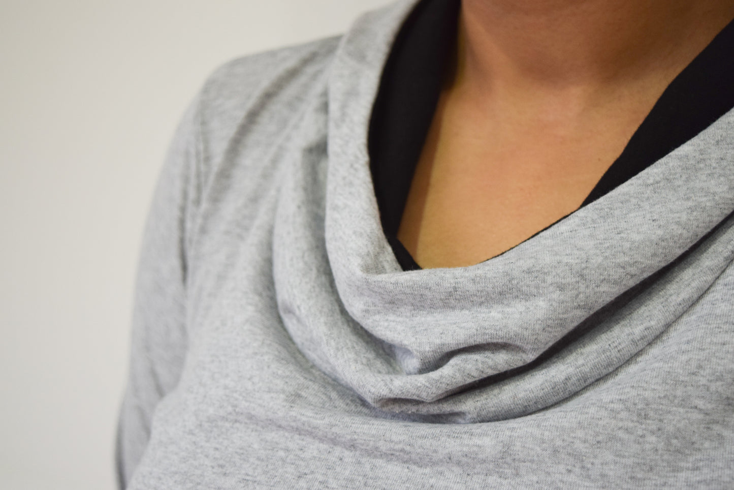 Hooded A-Line Abaya with pockets Marl Grey