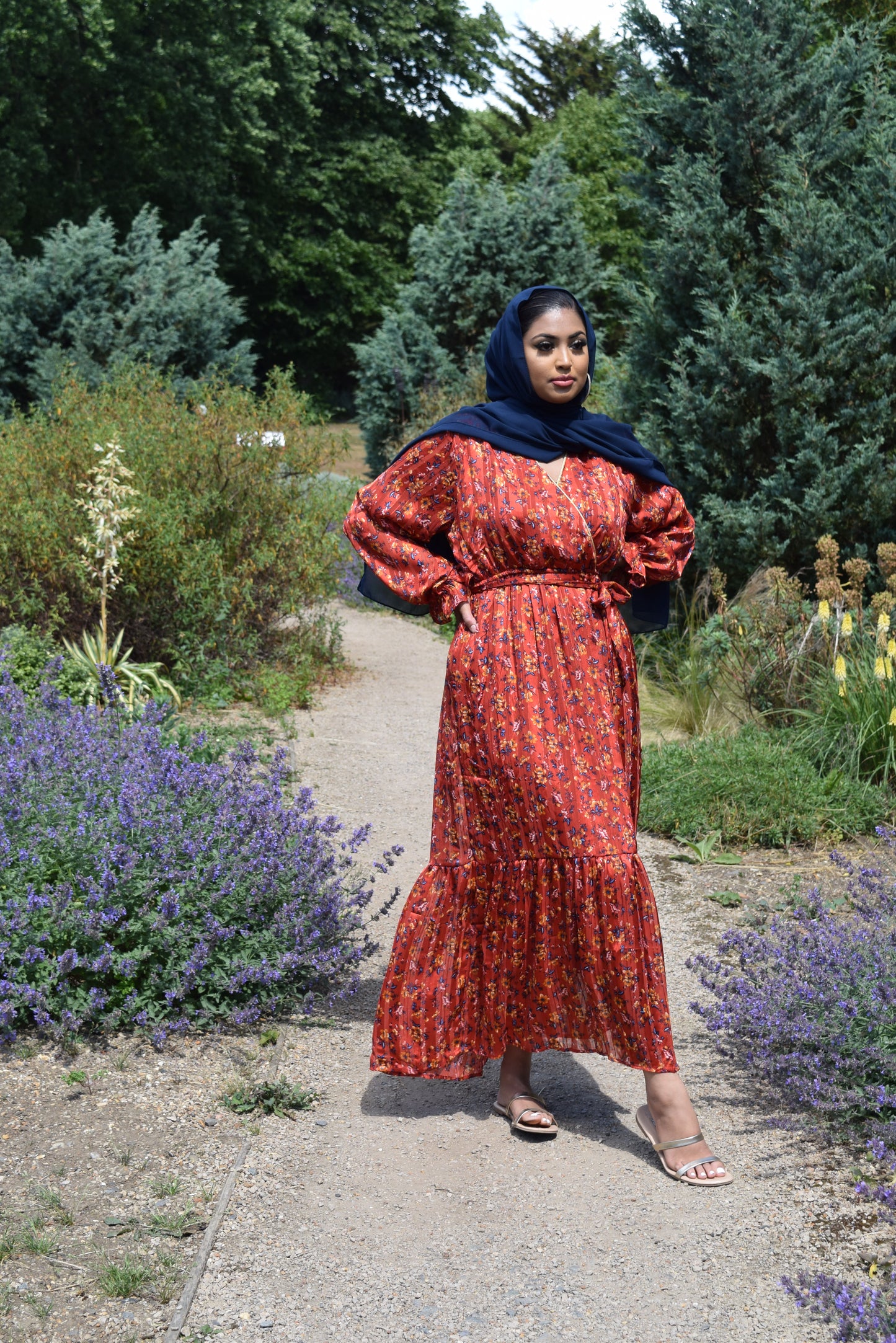 Tea Party Red Chiffon Maxi dress