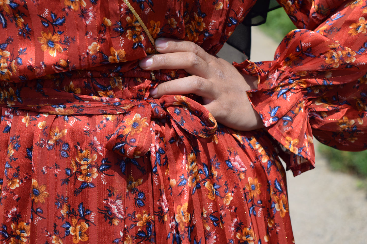 Tea Party Red Chiffon Maxi dress