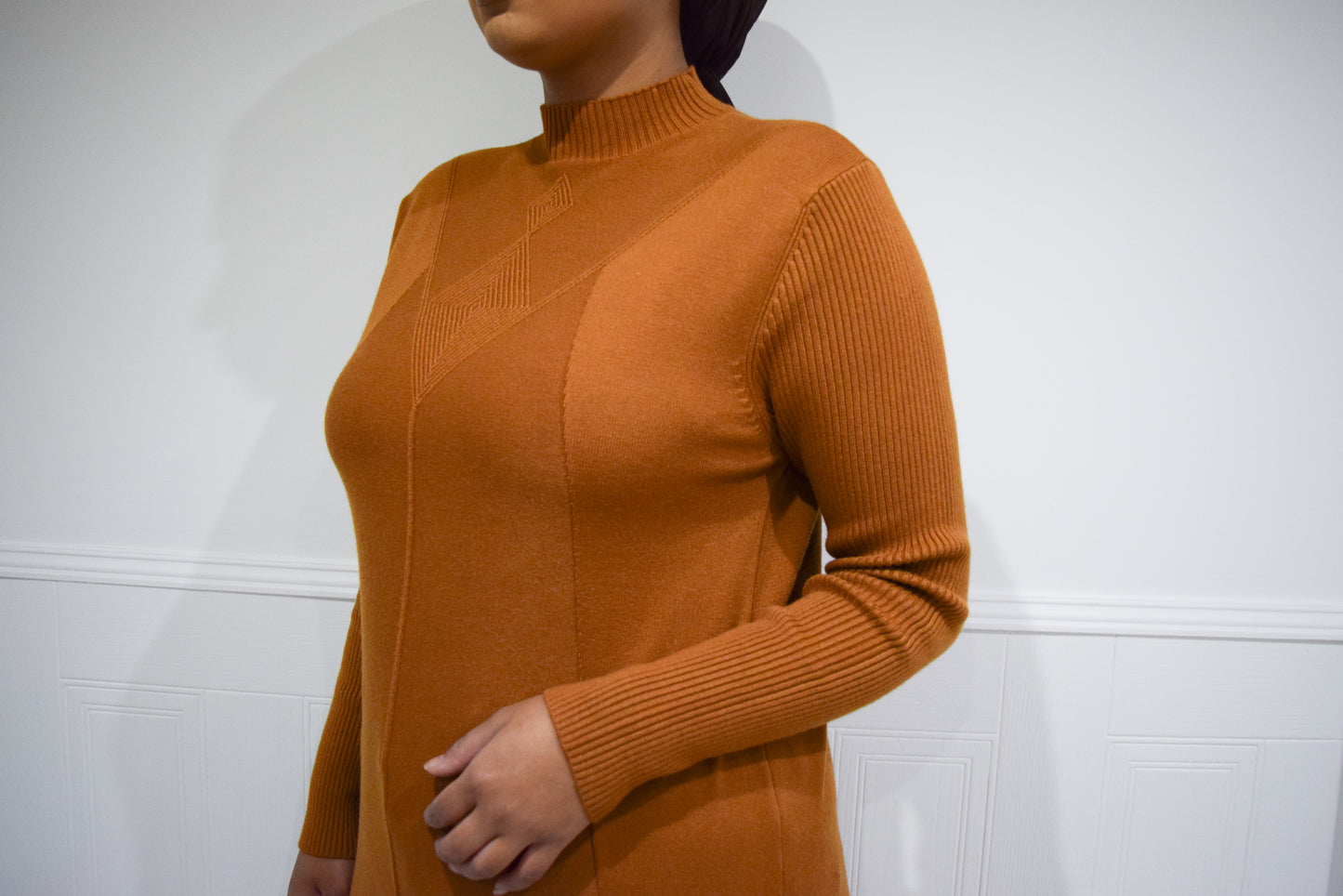 Diamond Aline Knit dress Caramel Tan