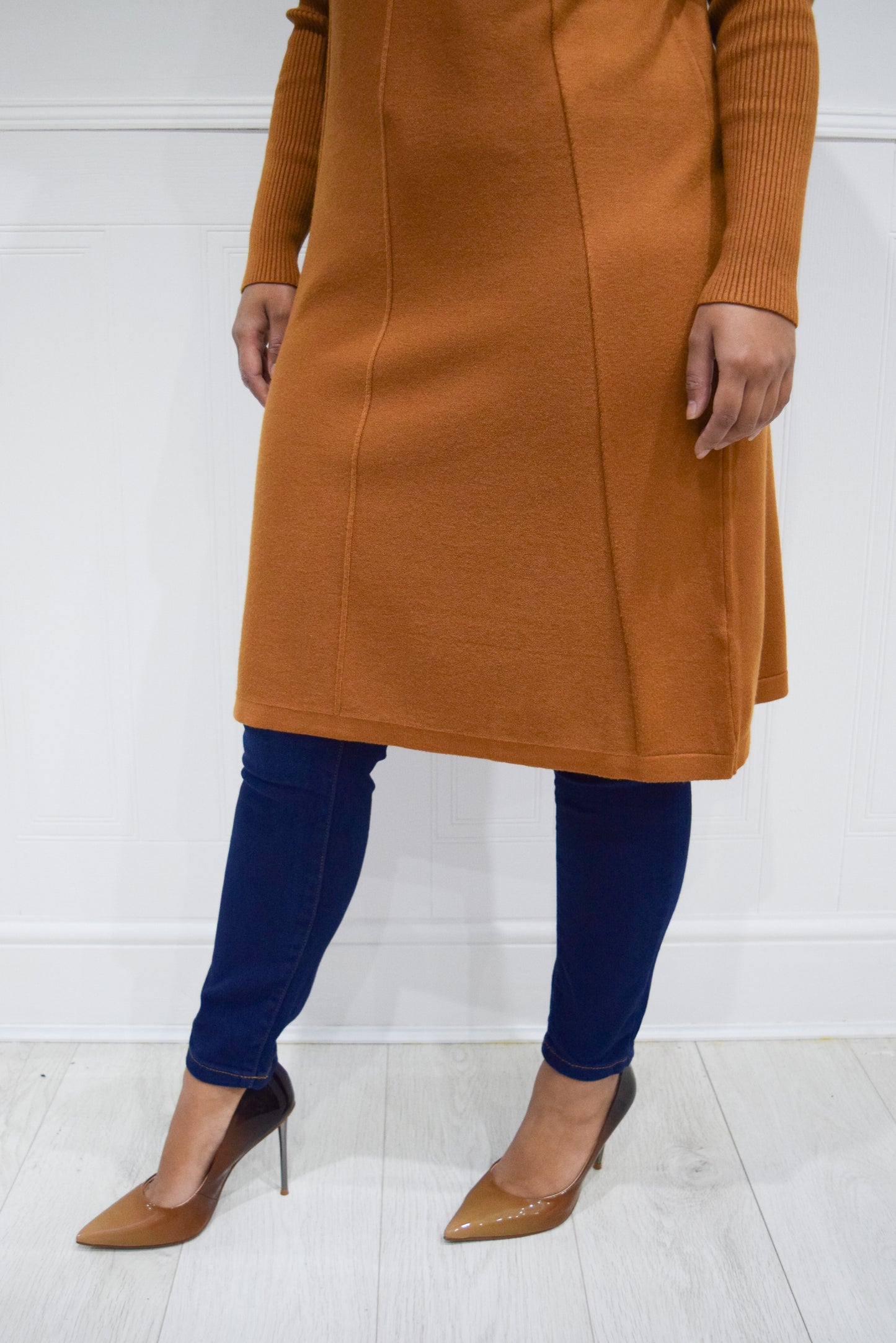 Diamond Aline Knit dress Caramel Tan