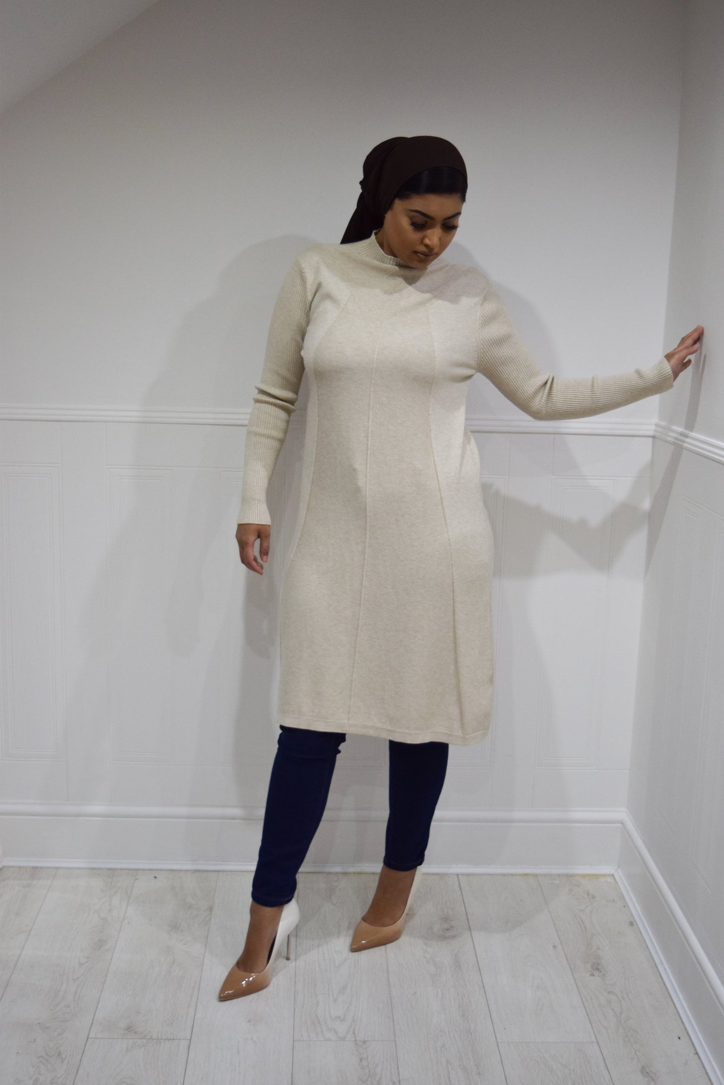 Diamond Aline Knit dress Ecru