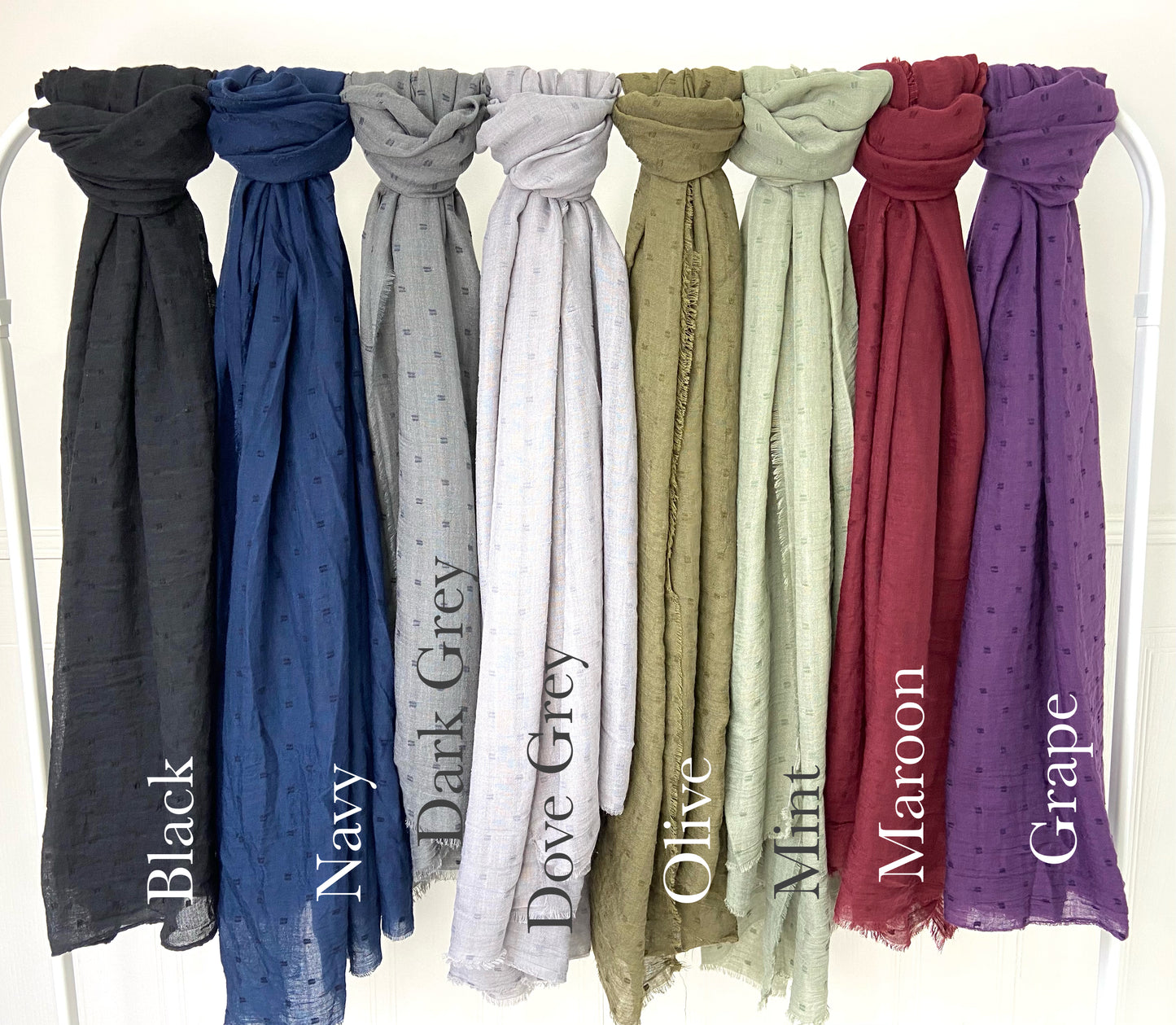 Hijab Textured jacquard cotton -  Over 10 shades