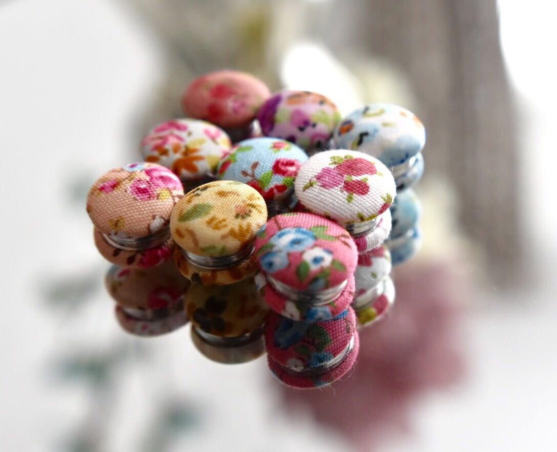 Hijab Pins Shabby chic floral Magnet - 6 in a set