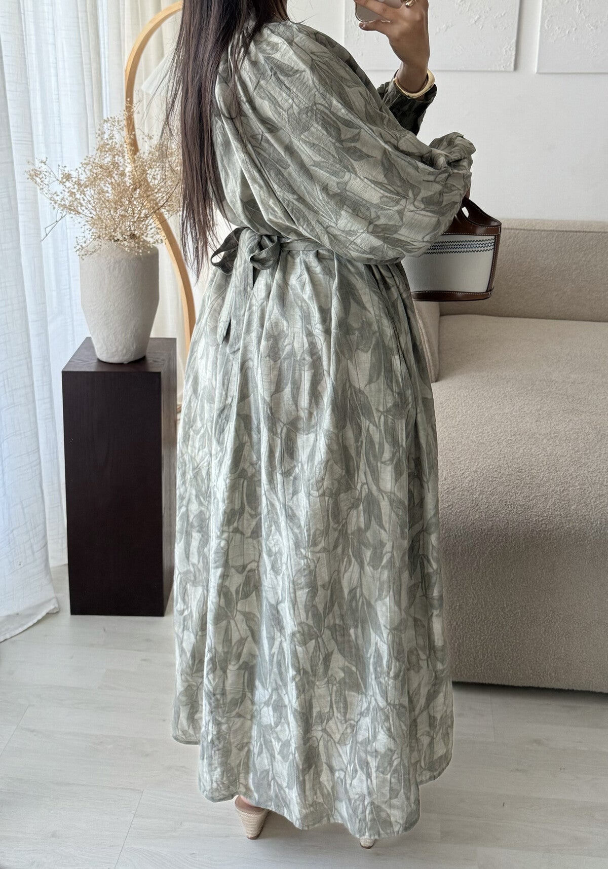 Modest Maxi shirt dress in a jacquard floral self print -  4 shades