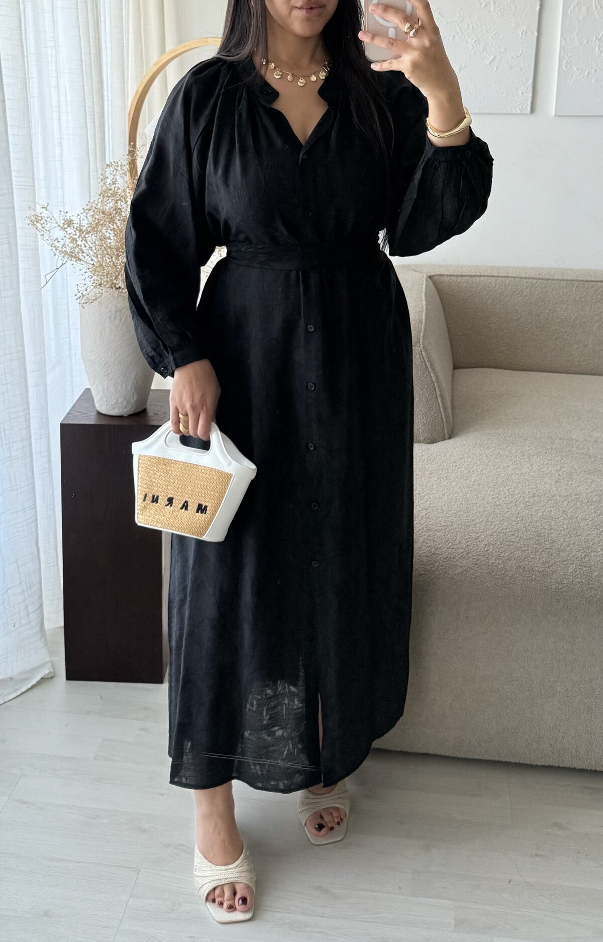 Modest Maxi shirt dress in a jacquard floral self print -  4 shades